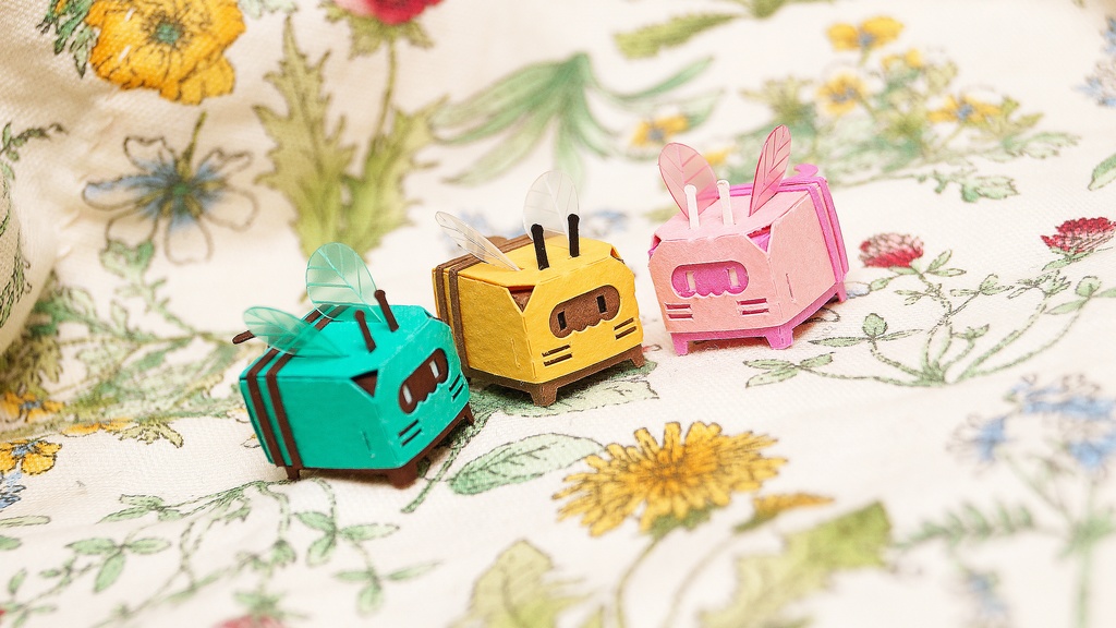 はこねこ みつばちのおやこ チョコミント