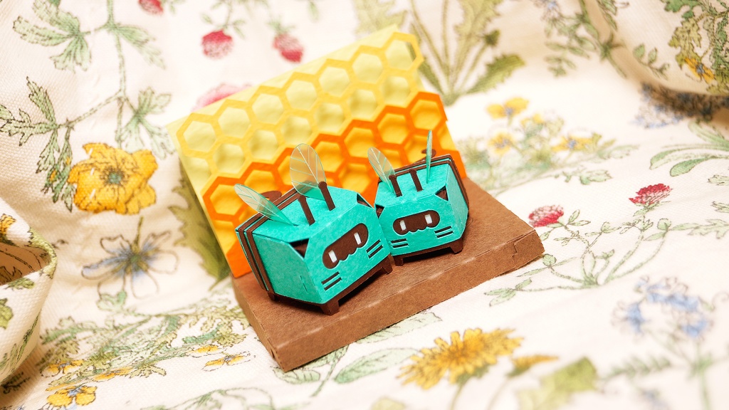 はこねこ みつばちのおやこ チョコミント