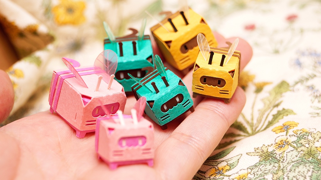 はこねこ みつばちのおやこ チョコミント