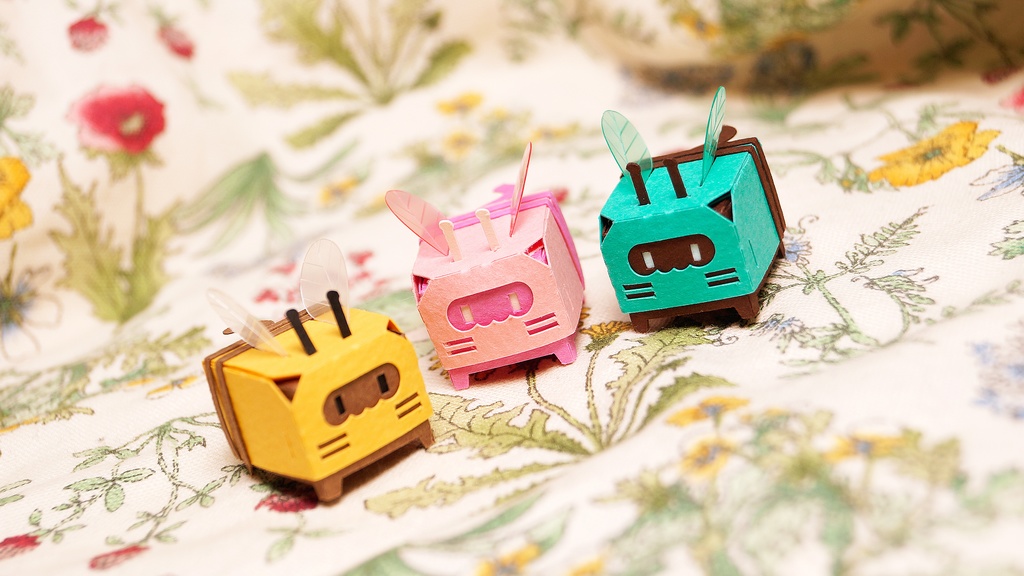 はこねこ みつばちのおやこ チョコミント