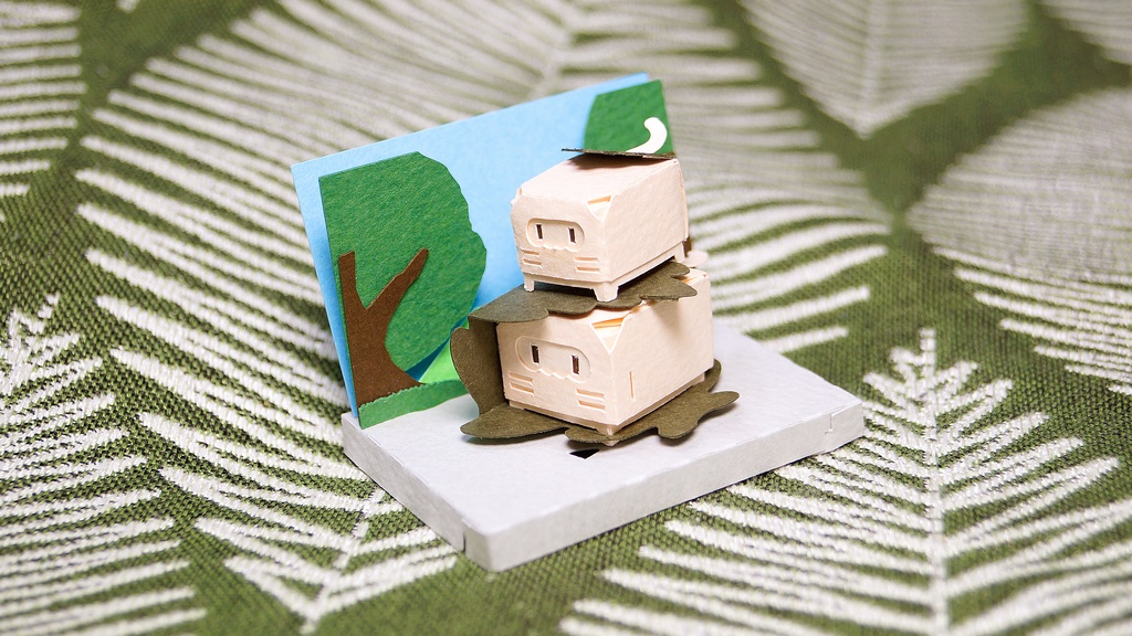 はこねこ　かしわもちのおやこ　もも