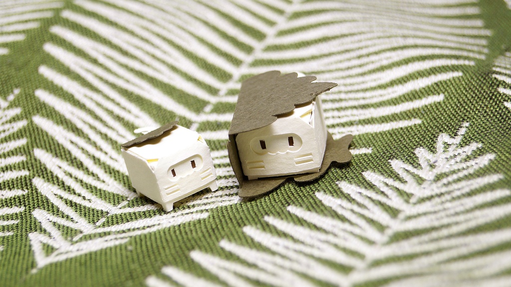 はこねこ かしわもちのおやこ しろ