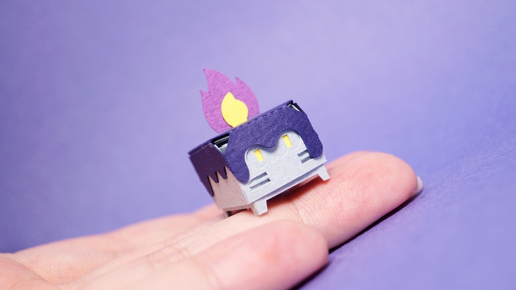 はこねこ ハロウィンキャンドル むらさき