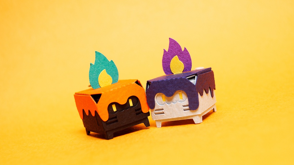 はこねこ ハロウィンキャンドル オレンジ