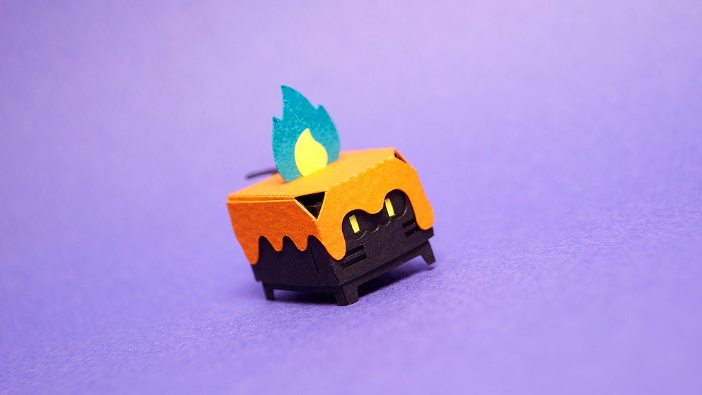 はこねこ ハロウィンキャンドル オレンジ