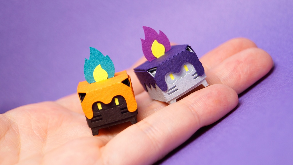はこねこ ハロウィンキャンドル オレンジ