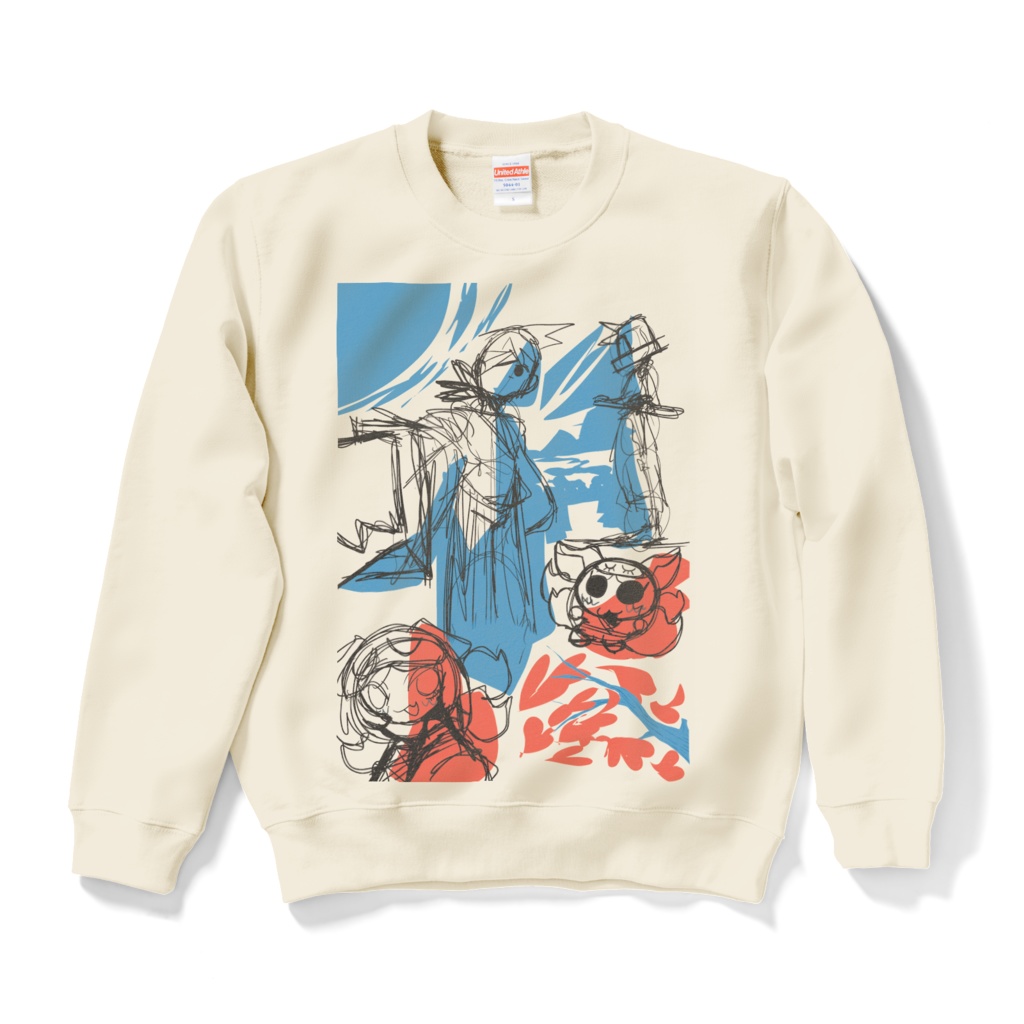 仮名缶とモモ茶ナチュラルスウェット