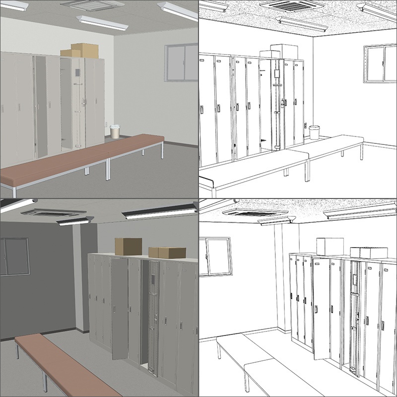 【3D背景】ロッカールーム