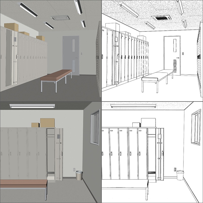 【3D背景】ロッカールーム