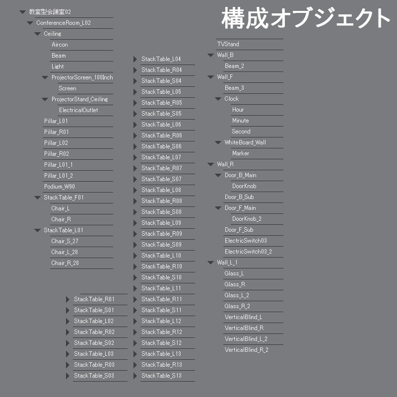 【3D背景】教室型会議室