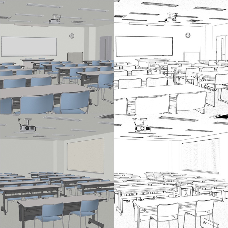 【3D背景】教室型会議室