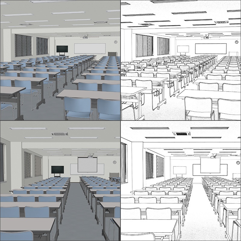 【3D背景】教室型会議室