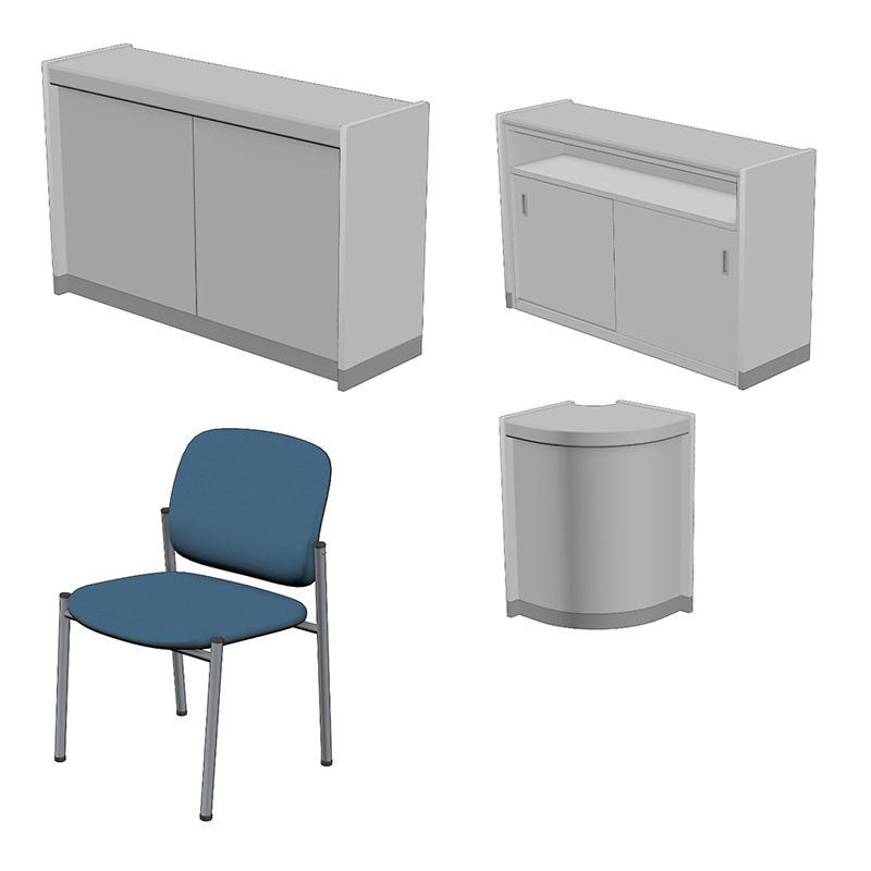 【3D素材】受付カウンター