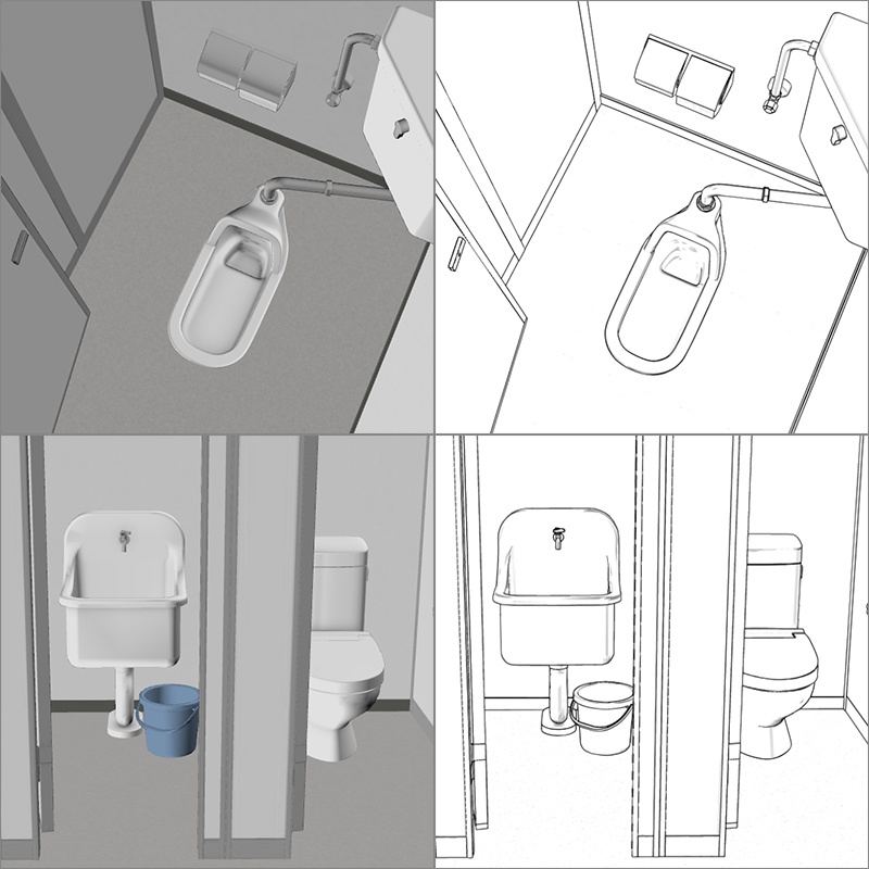 【3D背景】公共施設トイレ02