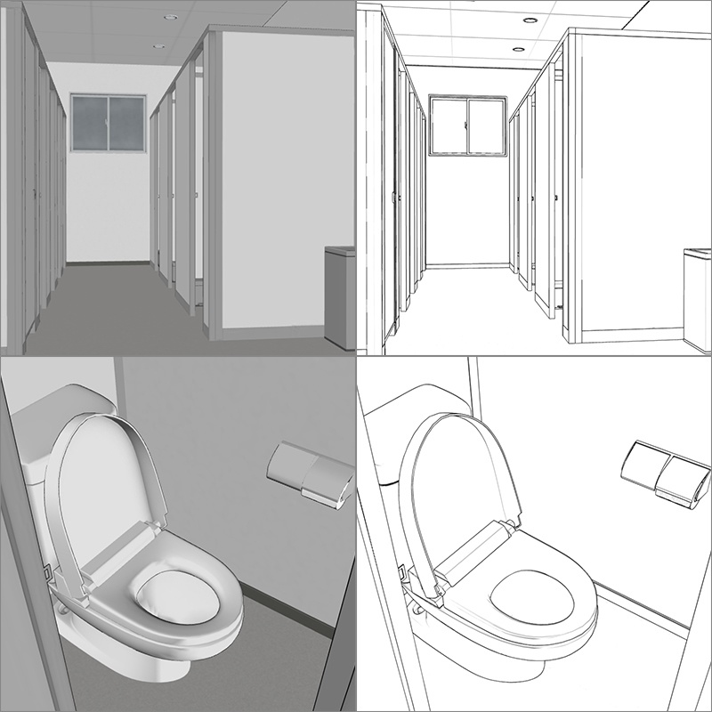 【3D背景】公共施設トイレ02