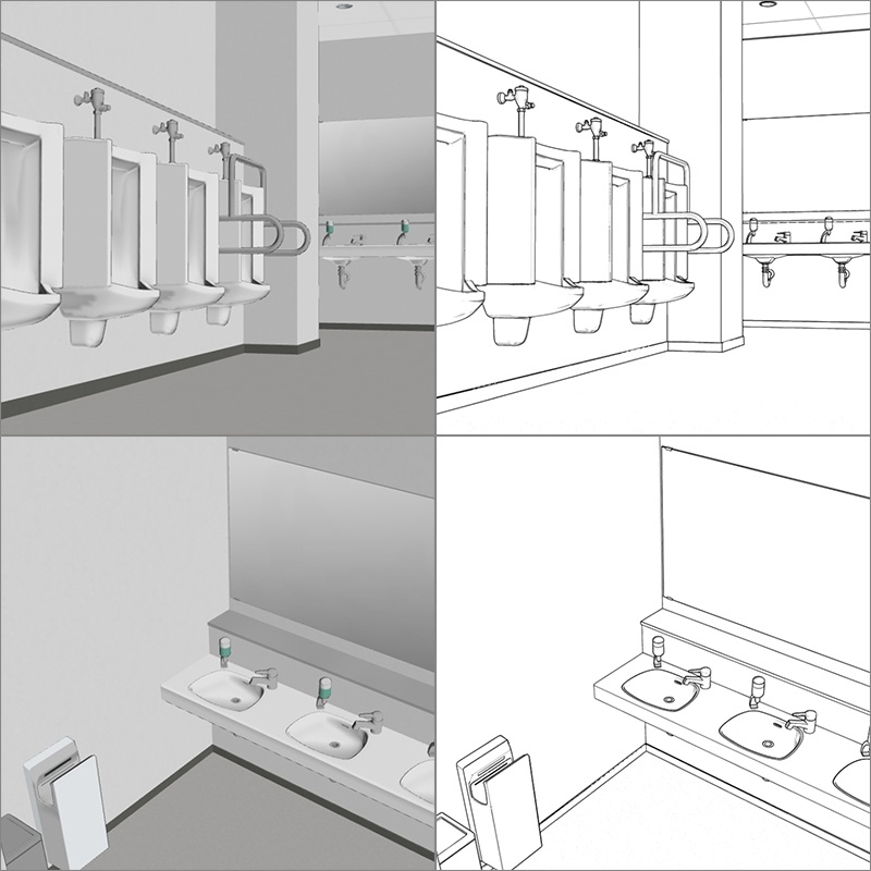 【3D背景】公共施設トイレ02
