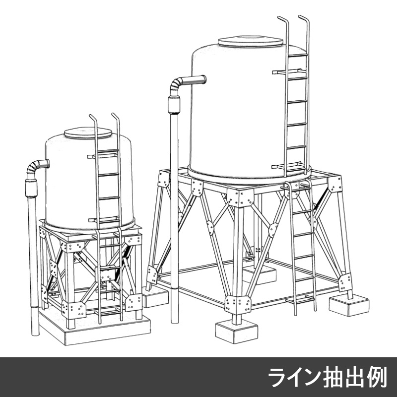 【3D素材】高置水槽 円筒形