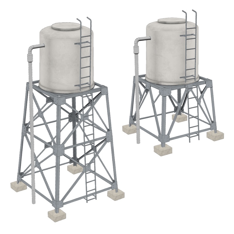 【3D素材】高置水槽 円筒形