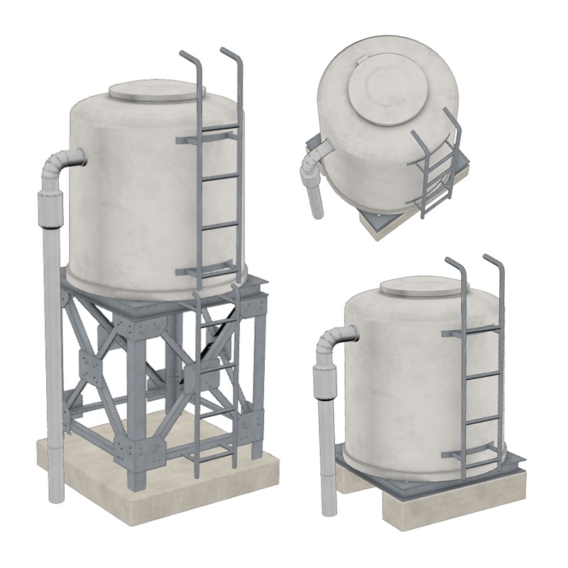 【3D素材】高置水槽 円筒形