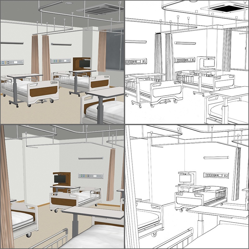 【3D背景】病院 一般病室