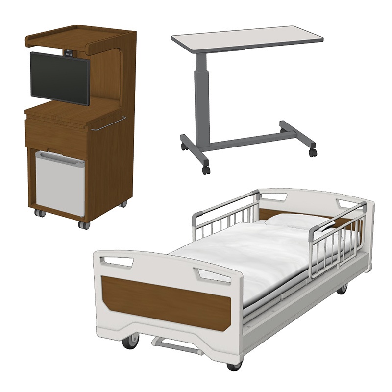 【3D素材】病室ベッド セット