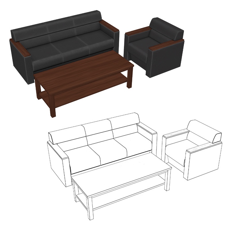 【3D素材】応接ソファ セット