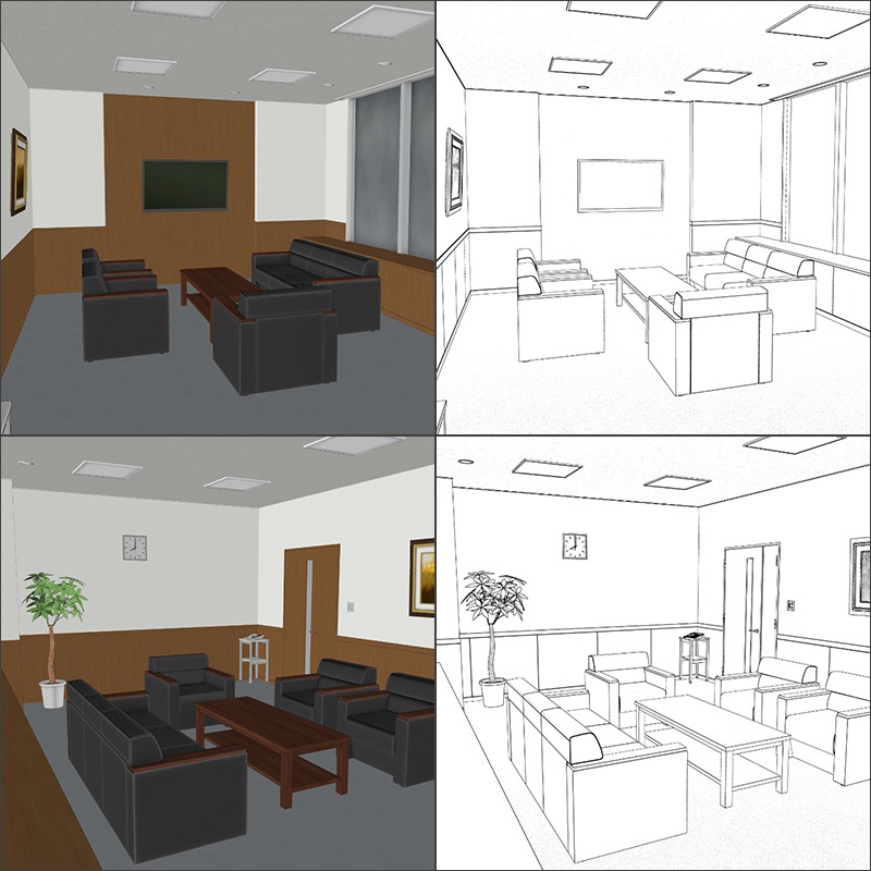 【3D背景】応接室