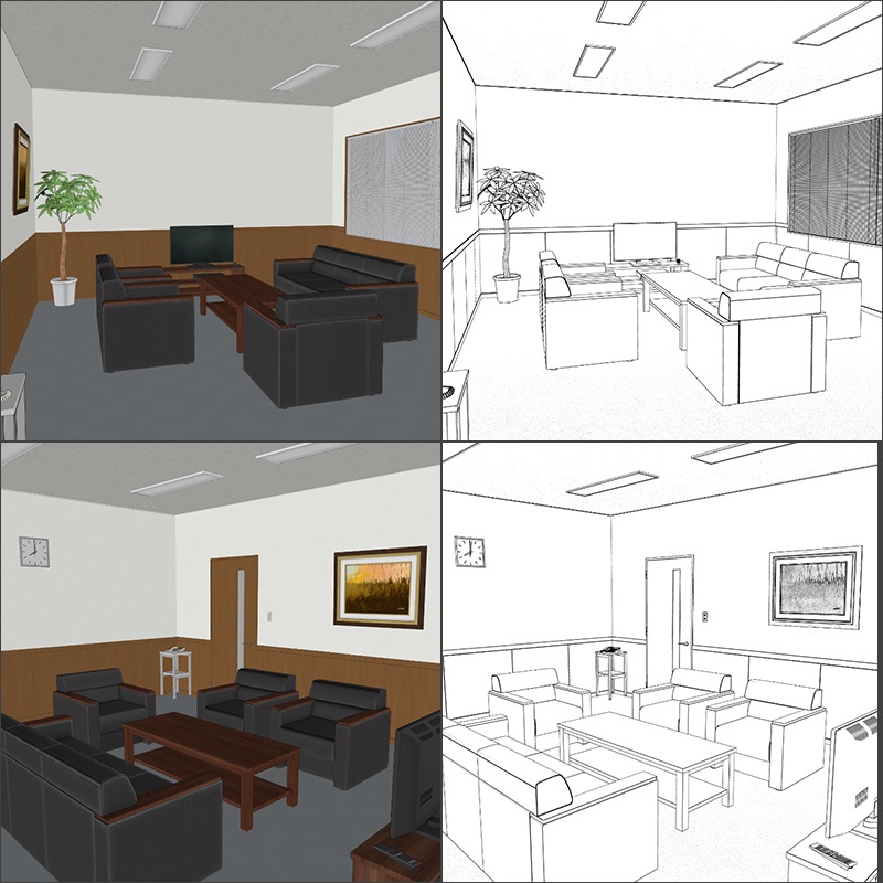 【3D背景】応接室