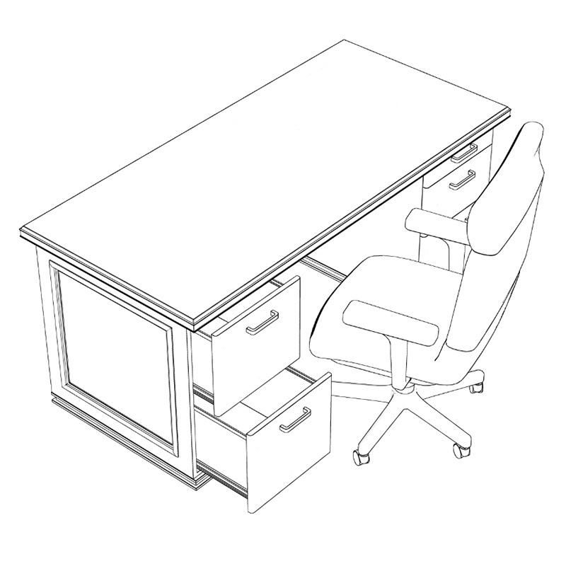 【3D素材】役員デスクセット