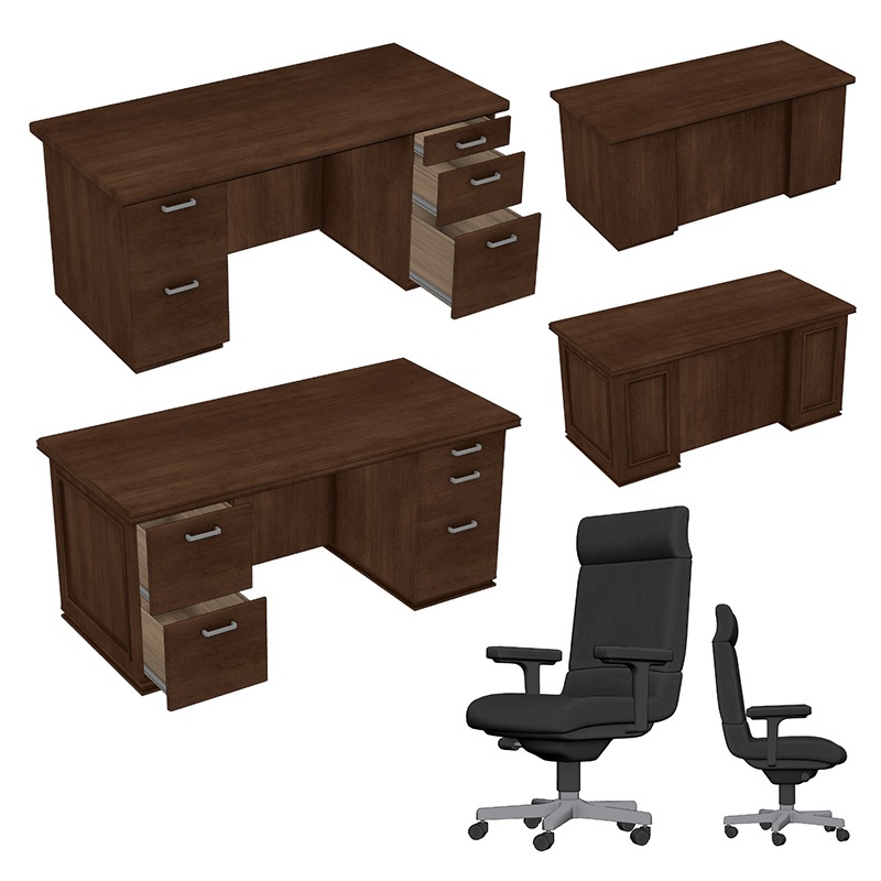 【3D素材】役員デスクセット