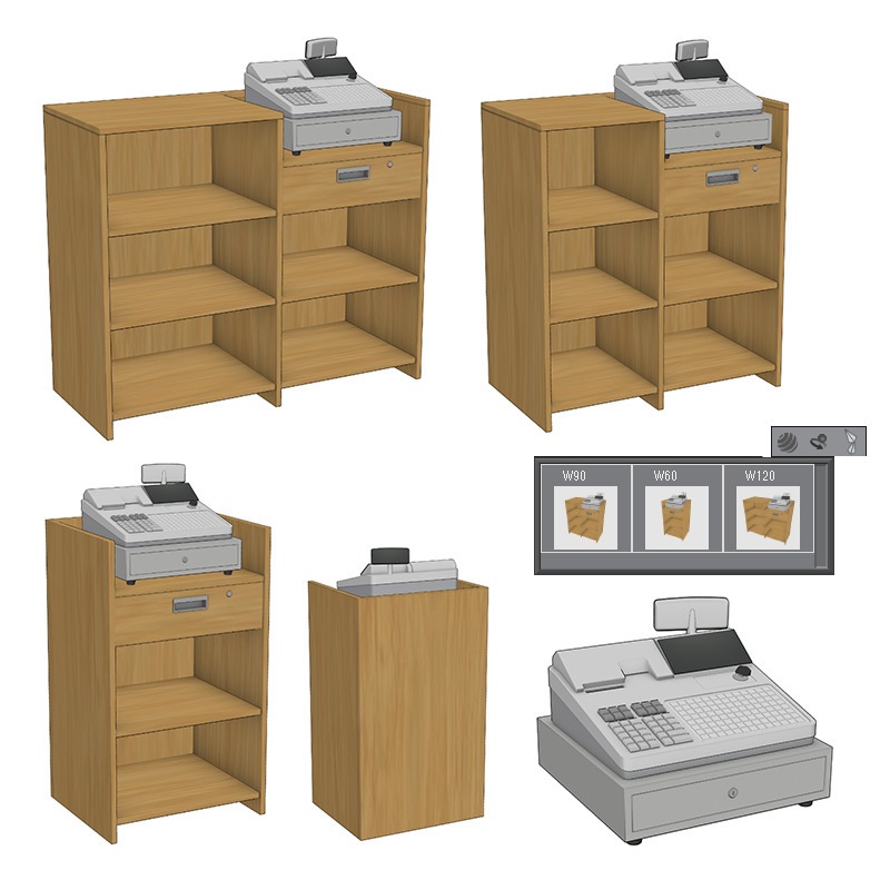 【3D素材】レジカウンター