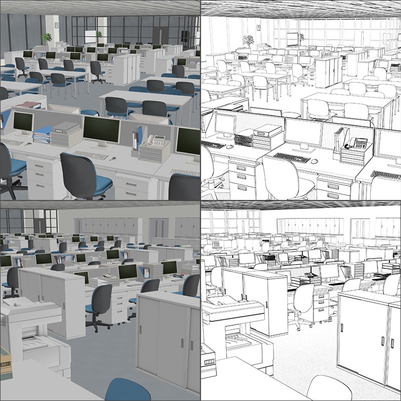 【3D背景】高層オフィスフロア