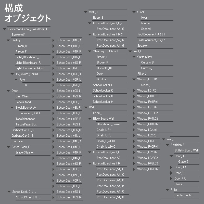 【3D背景】小学校 教室 高学年