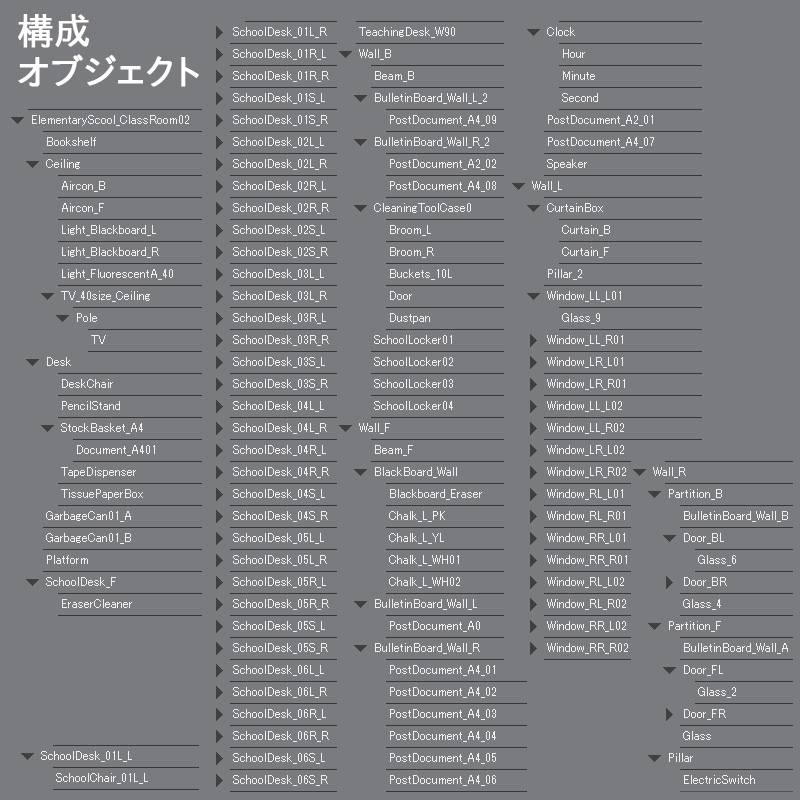 【3D背景】小学校 教室 高学年
