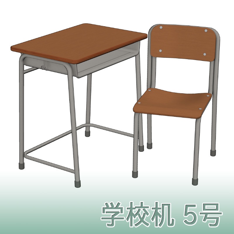 昔の小学校の机と椅子セット - 事務机/学習机