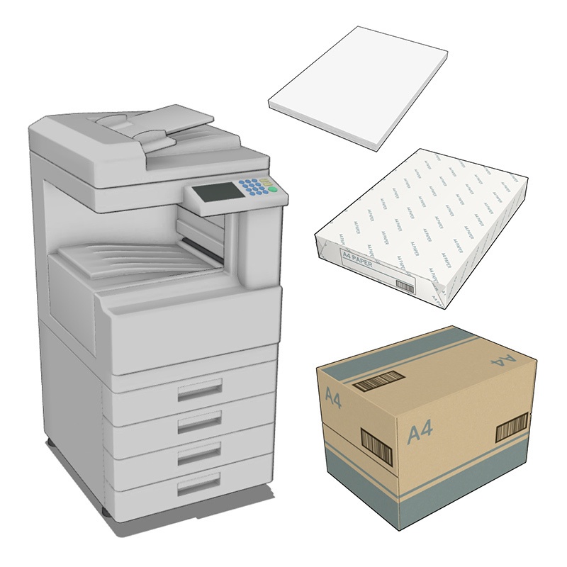 【3D素材】業務用複合機セット