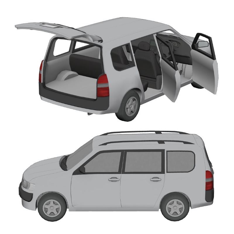 【3D素材】商用ステーションワゴン