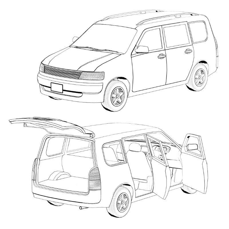 【3D素材】商用ステーションワゴン