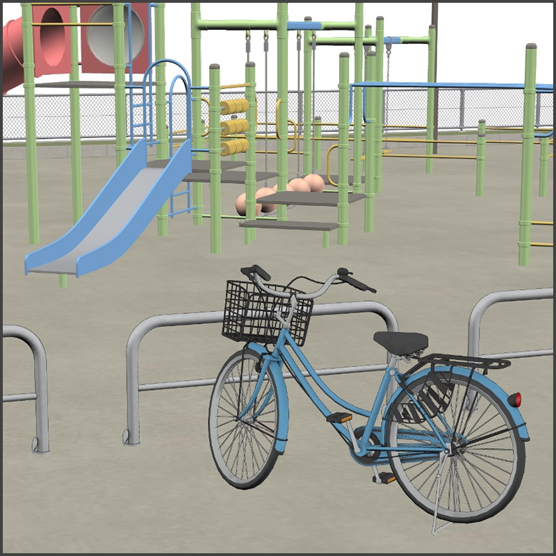 【3D素材】車止めポール