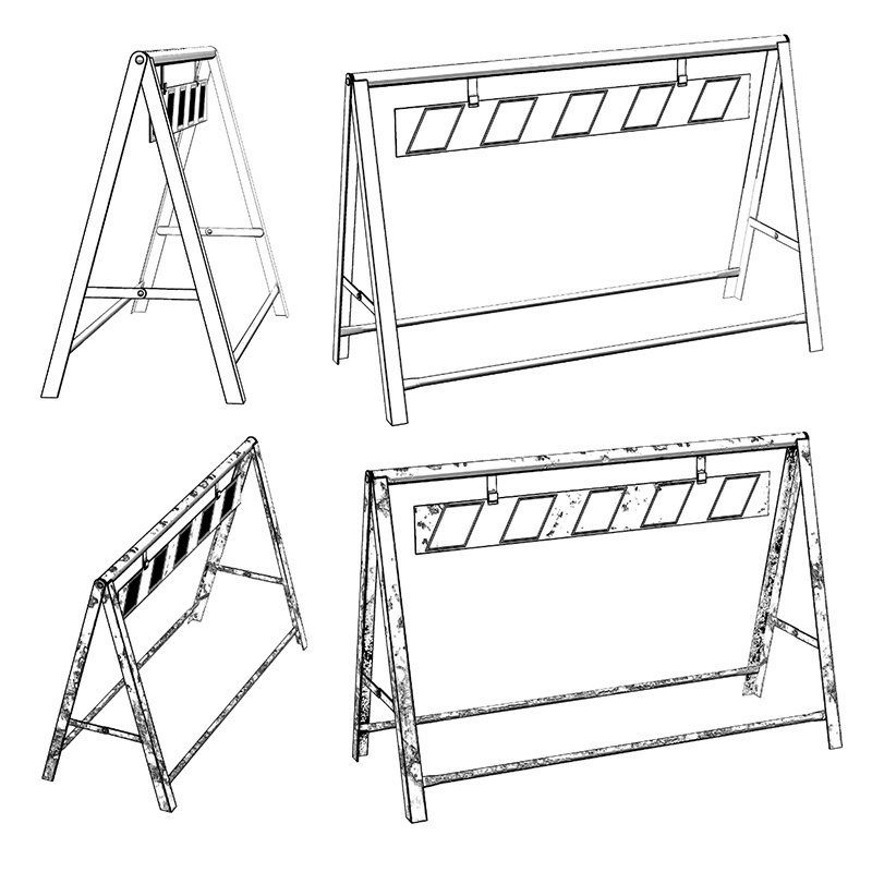【3D素材】A型バリケード