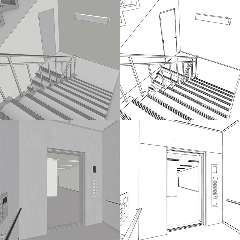 【3D背景】オフィスフロア