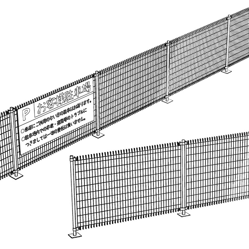 3d素材 駐車場フェンス 素材屋ぴよも Booth