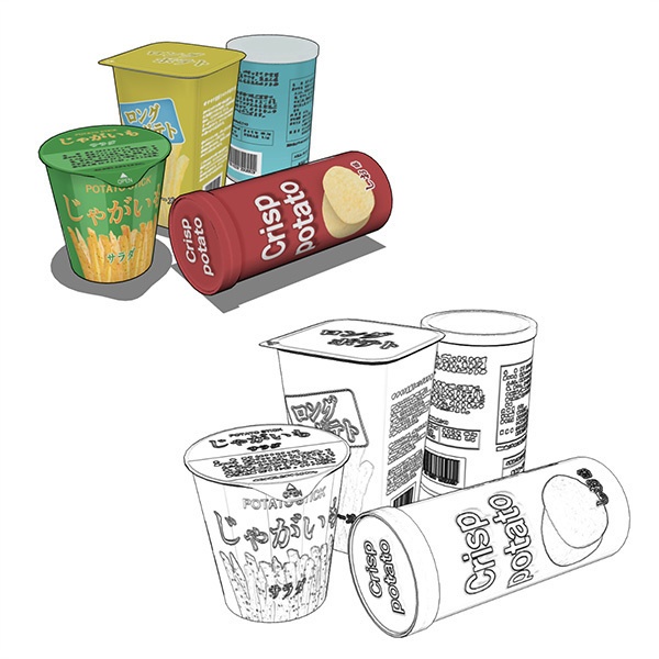 【3D素材】ポテトスナック01