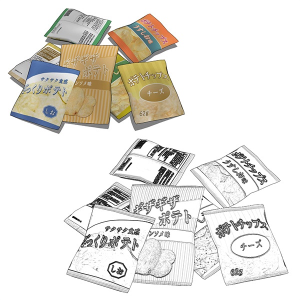 【3D素材】ポテトスナック02