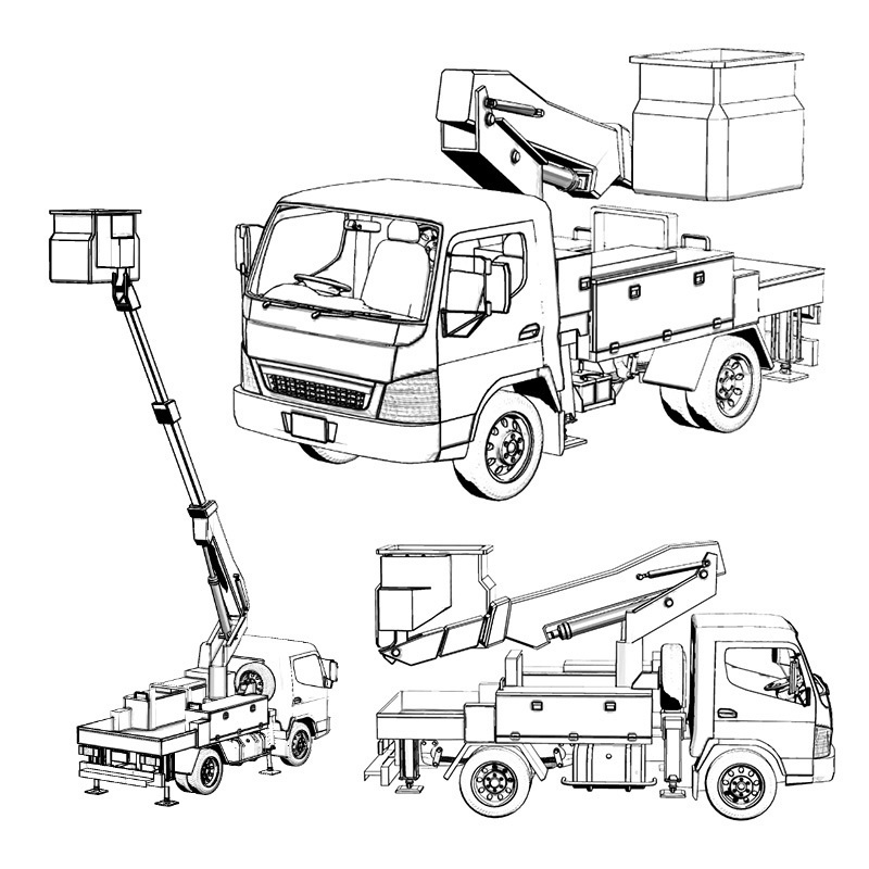 【3D素材】高所作業車