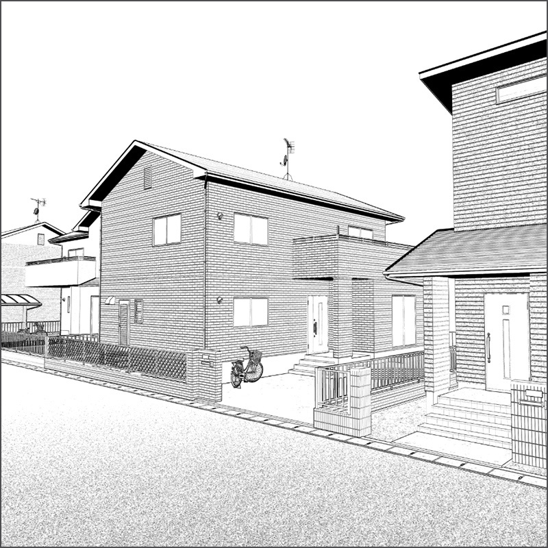 【3D背景】住宅街