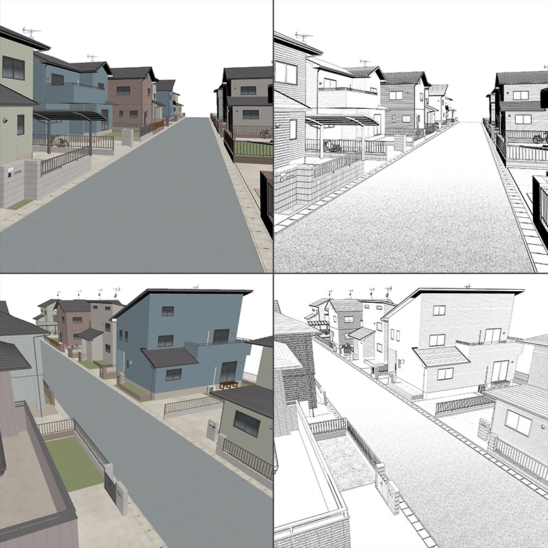 【3D背景】住宅街