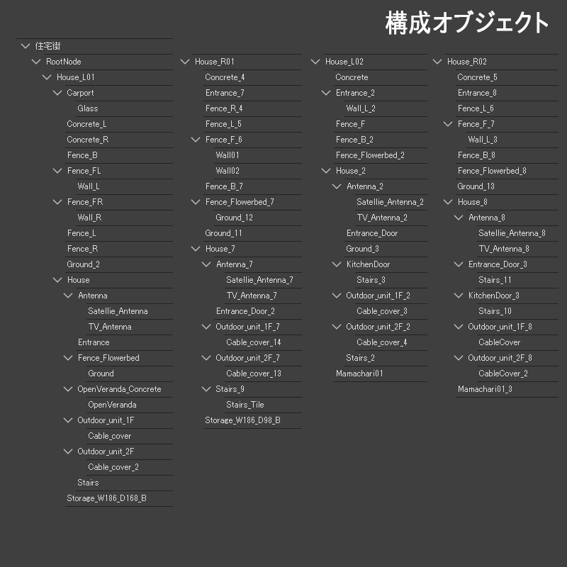 【3D背景】住宅街