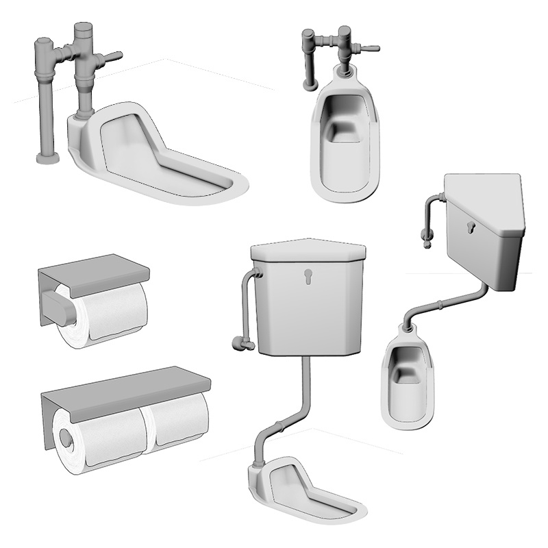 【3D素材】和式トイレ