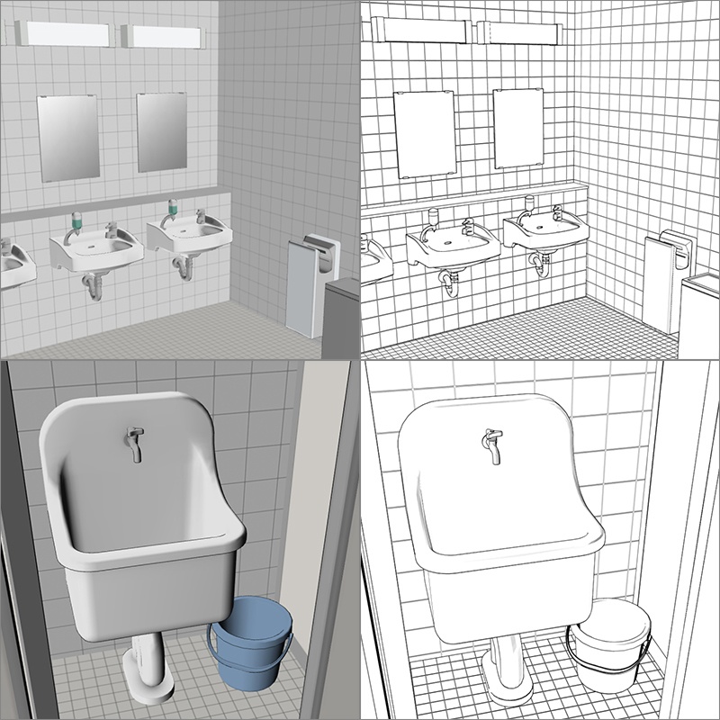 【3D背景】公共施設トイレ01